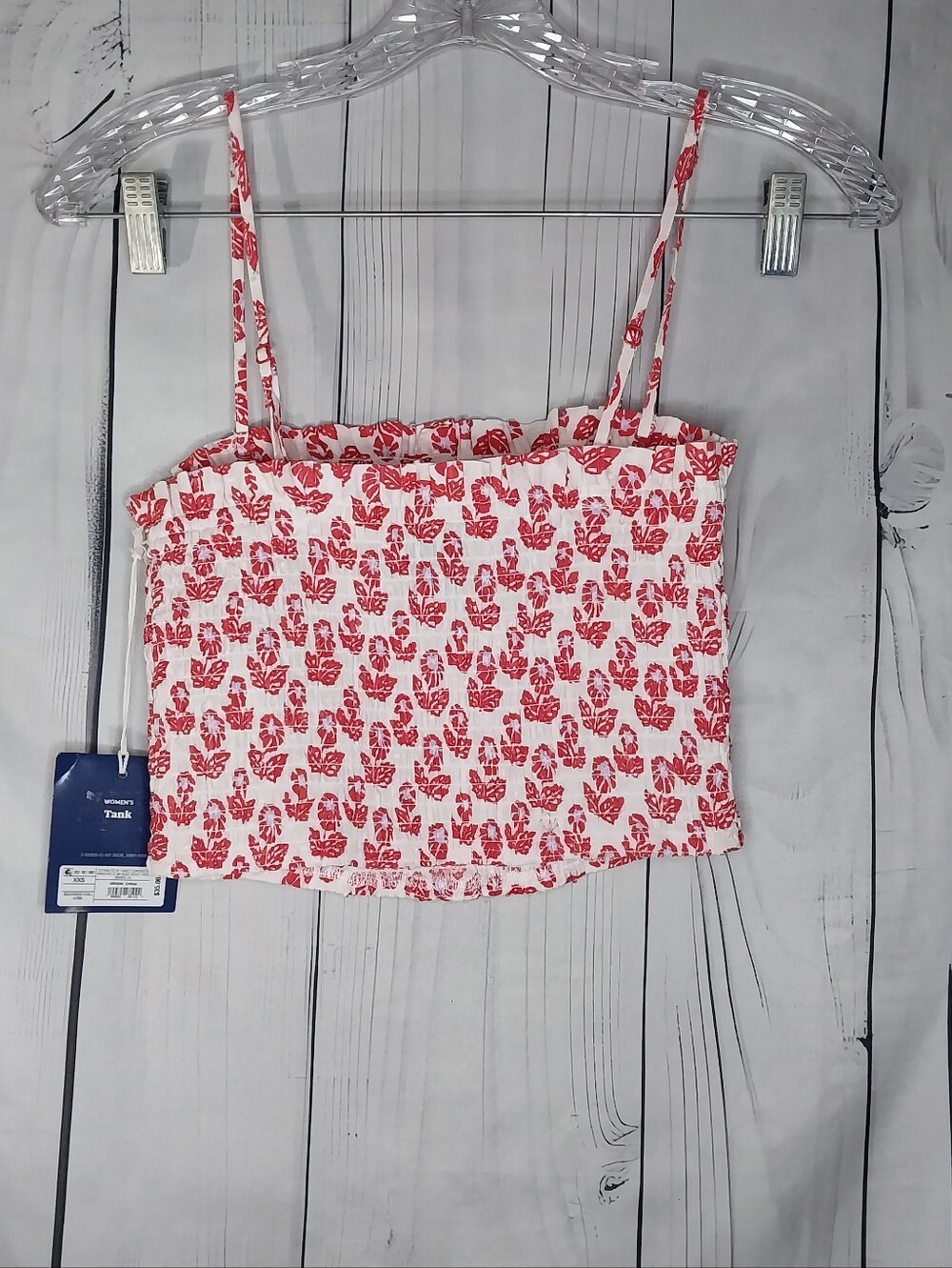 Roller Rabbit x Target Smocked Peplum Coquette Floral Boho Chic Crop Tank Top - Picture 6 of 7